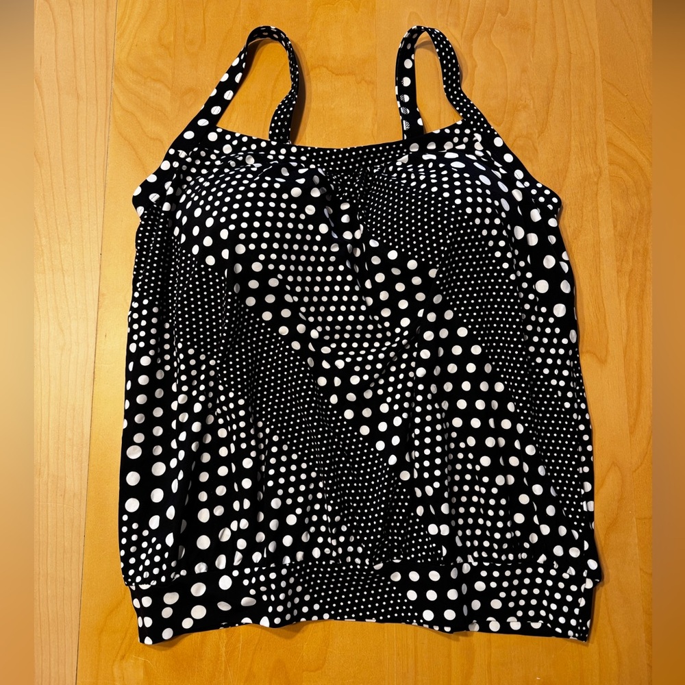 Women's Chlorine Resistant Blouson Tankini Swimsuit Top